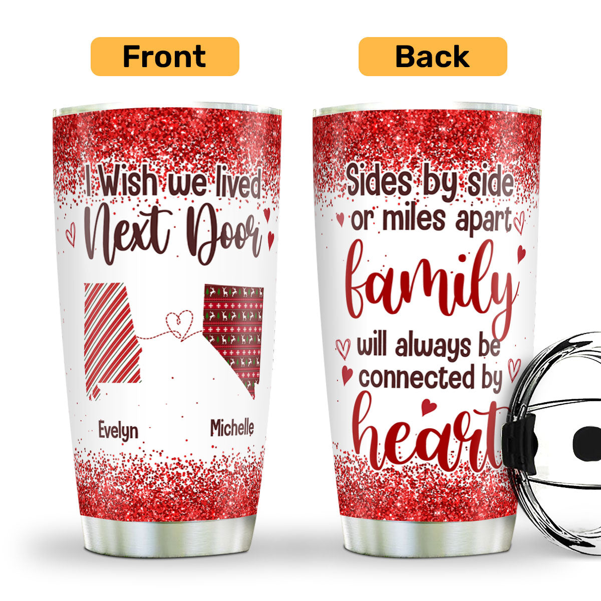 I Wish You Lived Next Door | Personalized Stainless Steel Tumbler JSSSTPH2301M