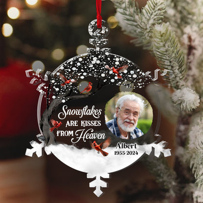 Snowflakes Are Kisses From Heaven | Personalized 1-Side Acrylic Ornament JSACOPTN2542T