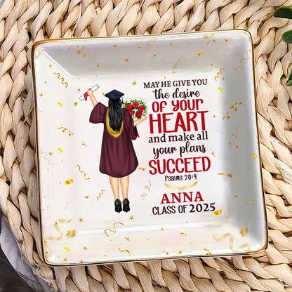 The Desire Of Your Heart | Personalized Ceramic Ring Dish Square