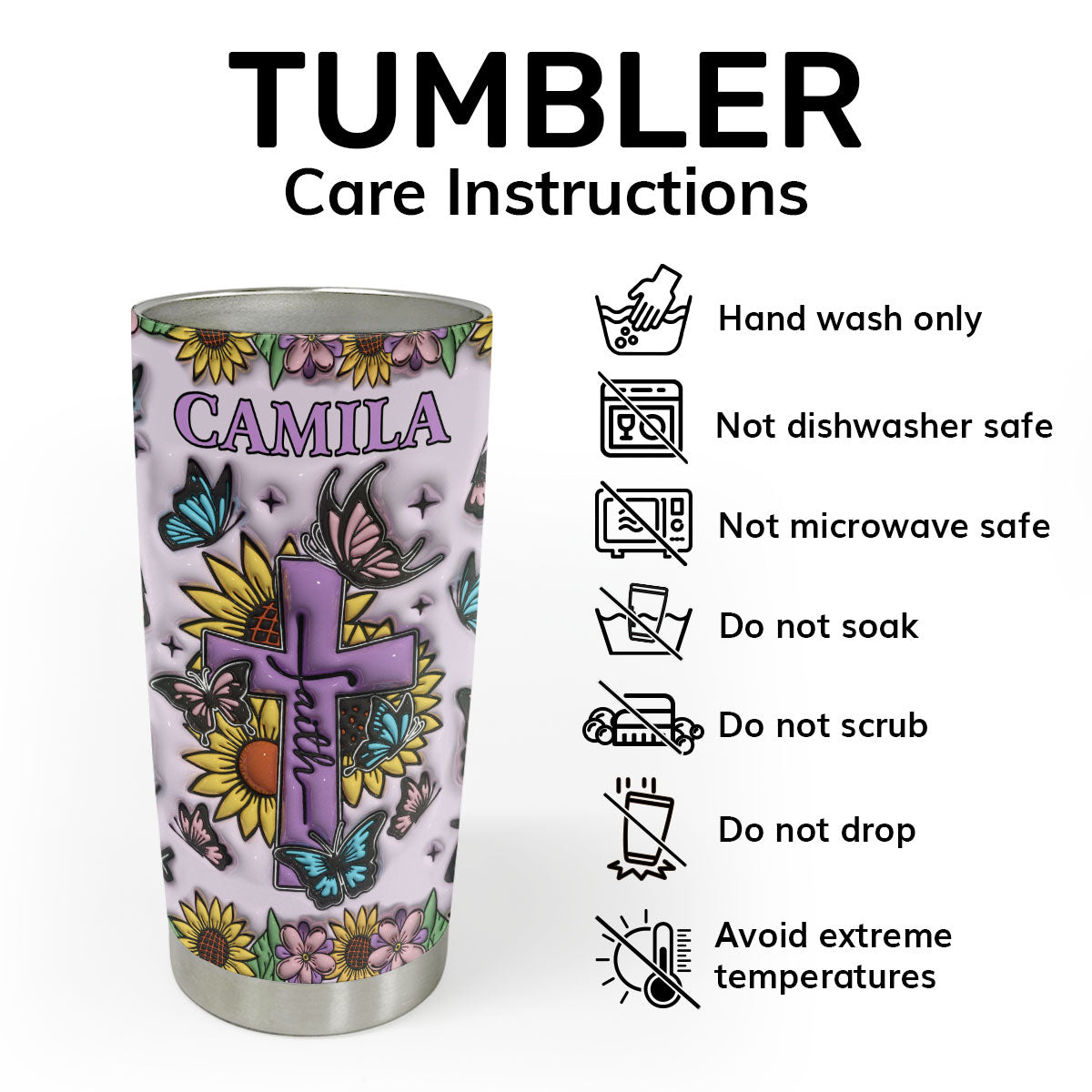Bible Emergency Numbers | Personalized Stainless Steel Tumbler JSSSTHA14