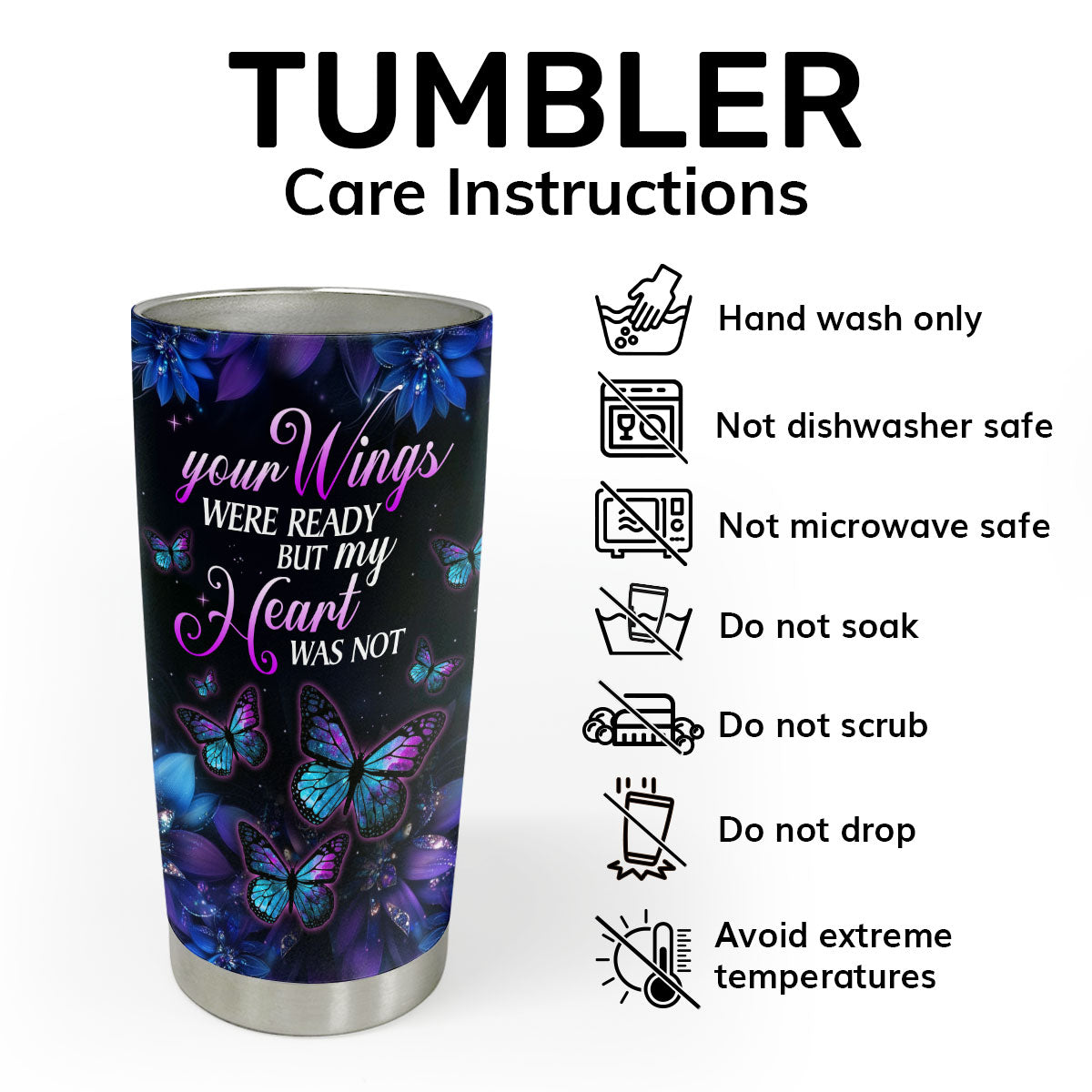 Your Wings Were Ready | Personalized Stainless Steel Tumbler JSSSTHLH1373TA