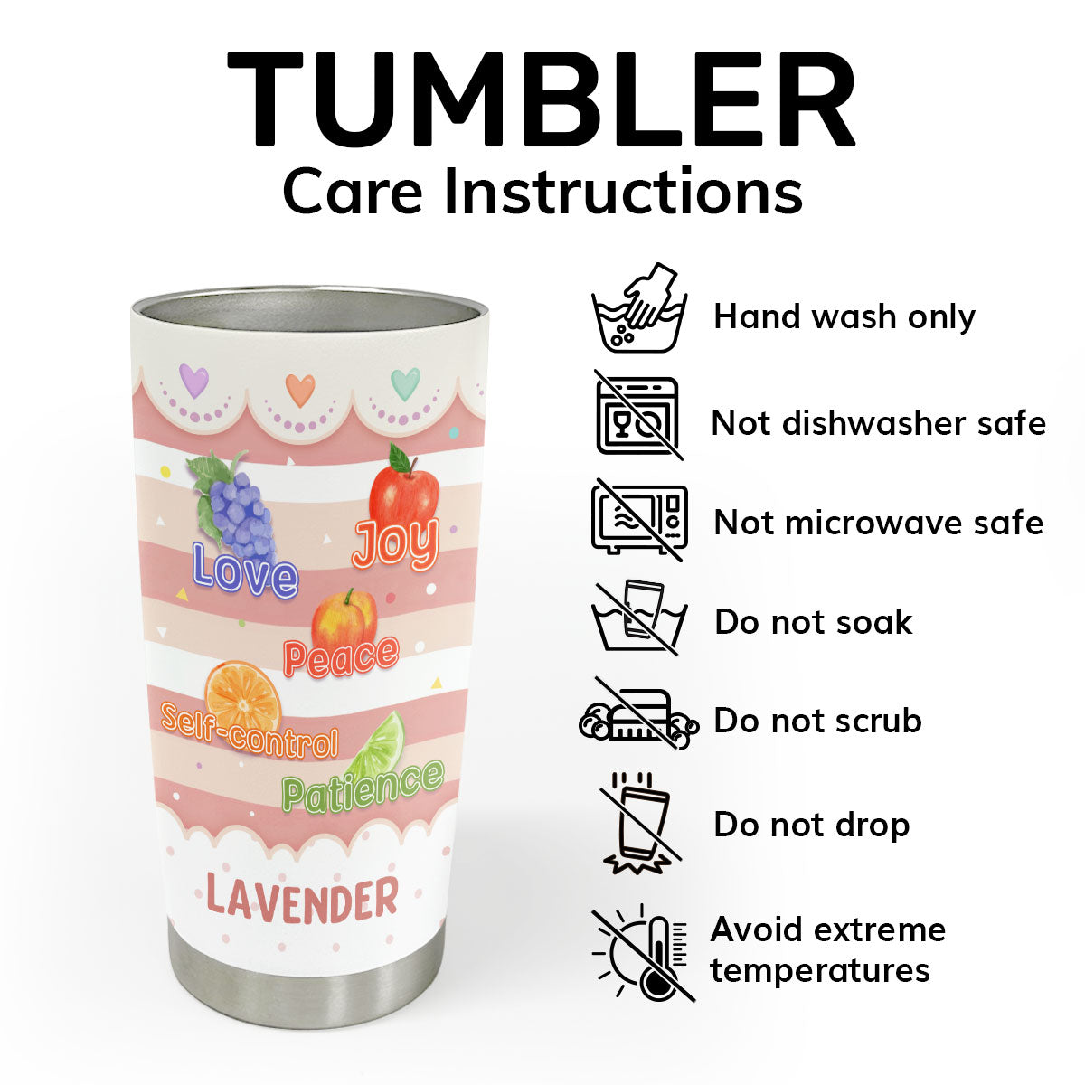 Fruit Of The Spirit | Personalized Stainless Steel Tumbler JSSSTHLPA1453M