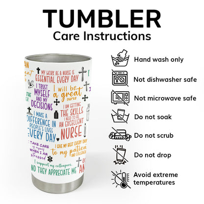 Nurse Affirmations | Personalized Stainless Steel Tumbler JSSSTHLPA1591TA