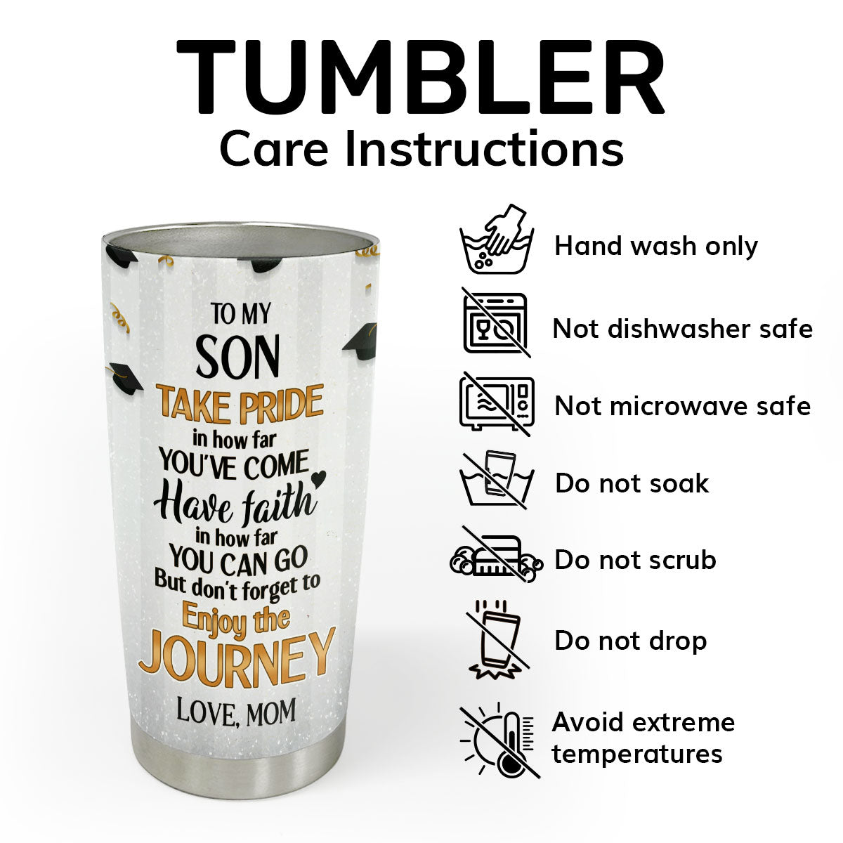 To My Son Graduation | Personalized Stainless Steel Tumbler JSSSTHN1011