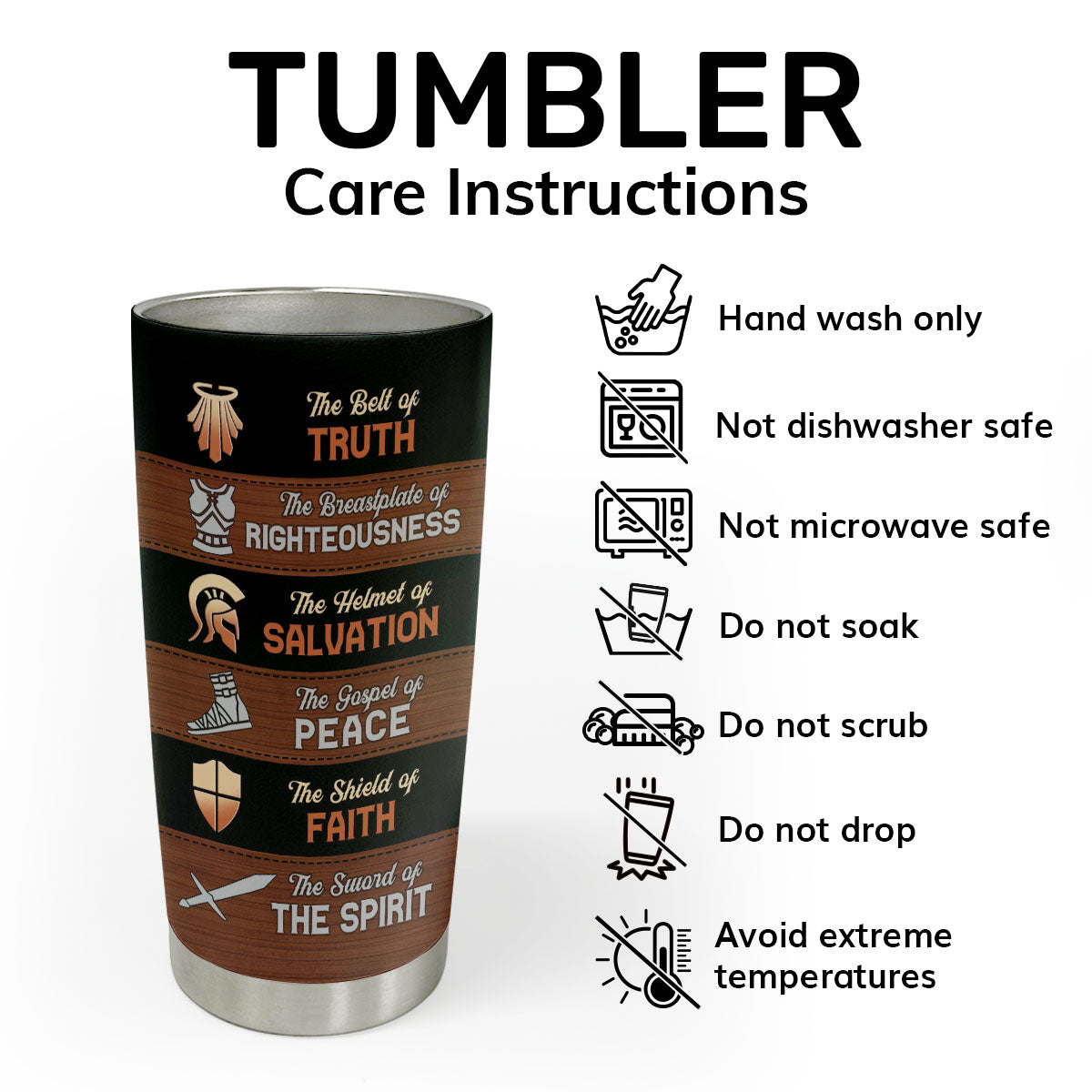 Put On The Full Armor Of God | Personalized Stainless Steel Tumbler JSSSTM1028