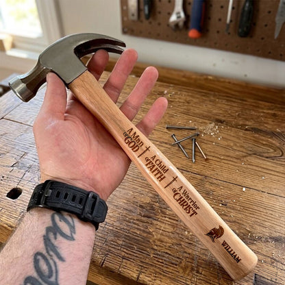 A Man Of God  | Personalized Wooden Hammer