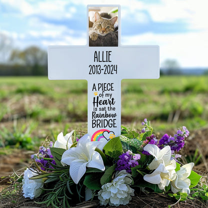 Jesuspirit Personalized Solar Powered Lighted White Cross | Memorial Quotes For Beloved Pets SPLWCH10-15