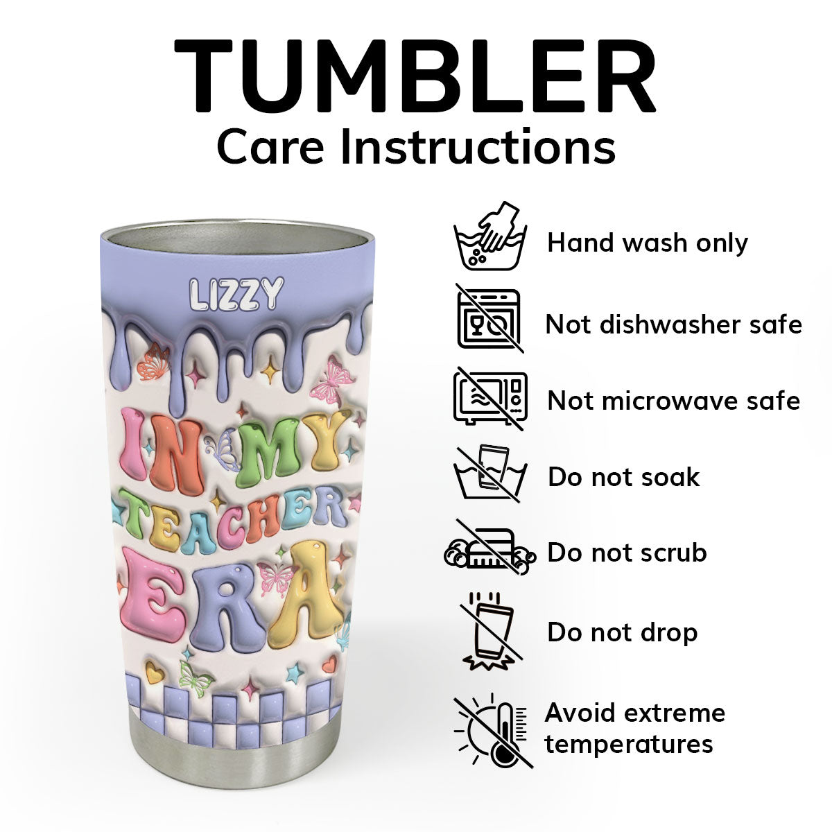 In My Teacher Era | Personalized Stainless Steel Tumbler SSTHA06