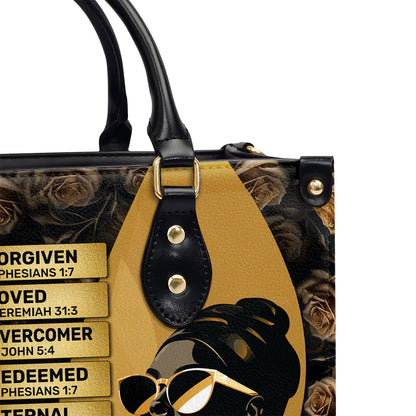 She Who Kneels Before God Can Stand Before Anyone | Personalized Leather Handbag