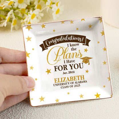 I Know The Plans I Have For You | Personalized Ceramic Ring Dish Square