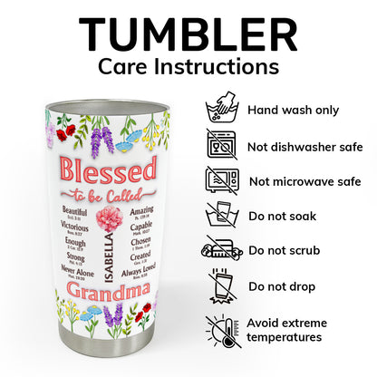 Blessed To Be Called Mom | Personalized Stainless Steel Tumbler