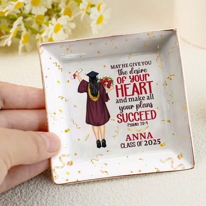 The Desire Of Your Heart | Personalized Ceramic Ring Dish Square