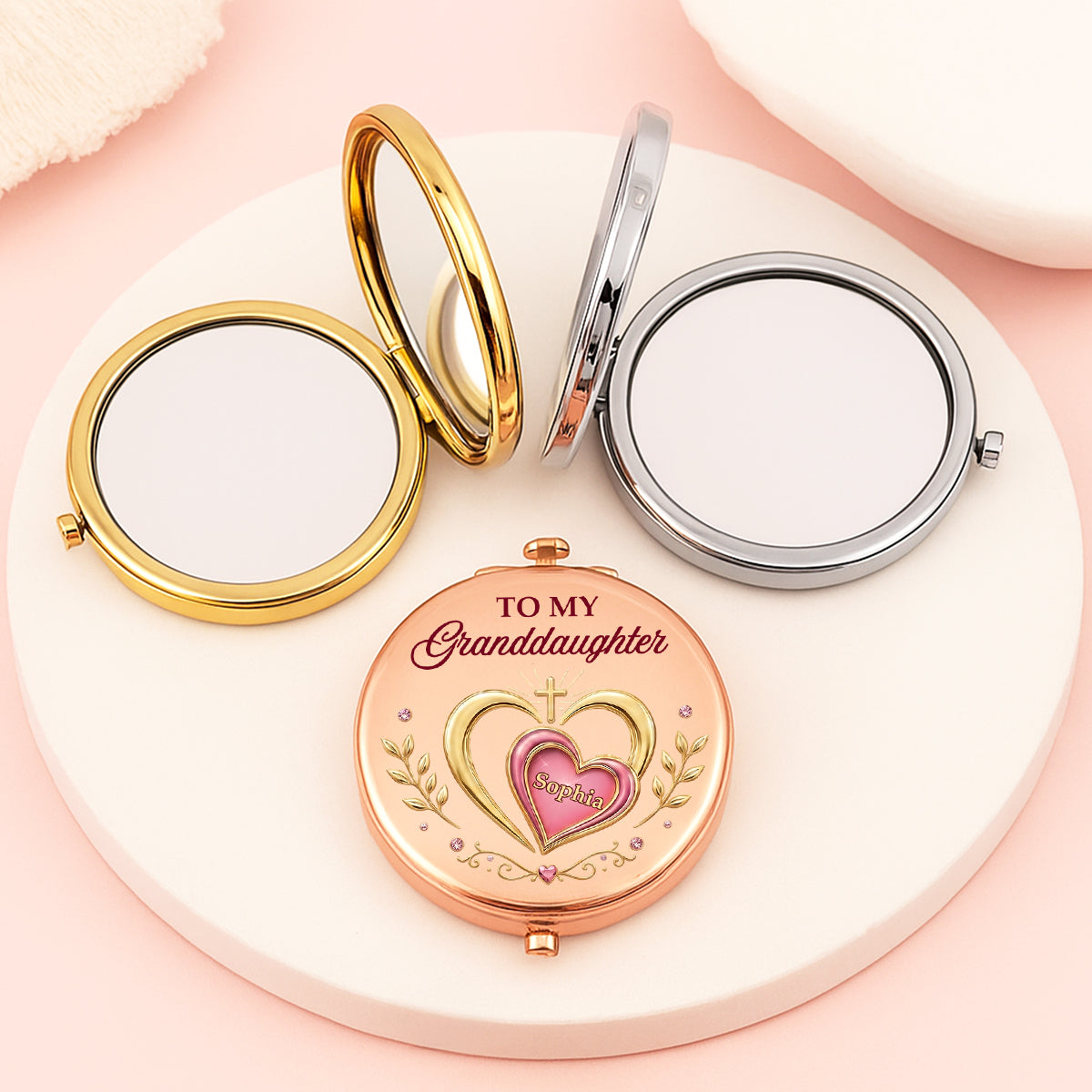 I Love You More Than Anything In The World | Personalized Circle Metallic Mirror