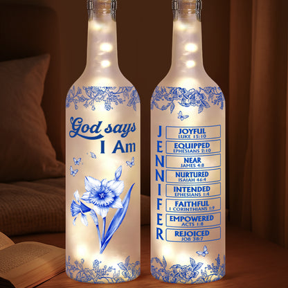 God Says I Am | Personalized Bottle Lamp