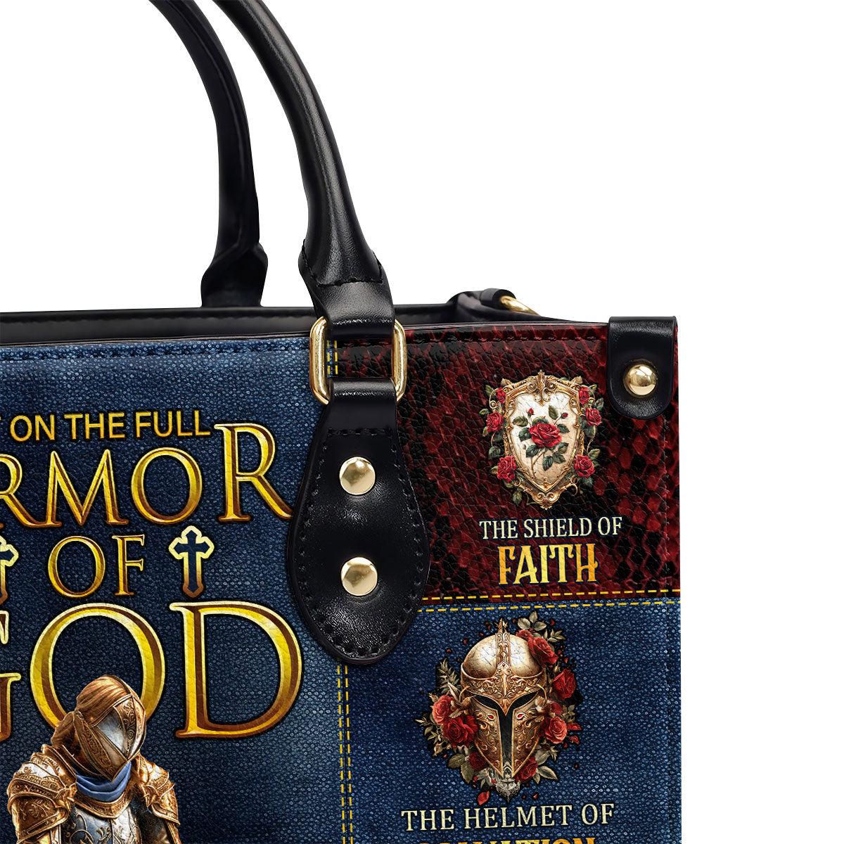 Jesuspirit | Personalized Leather Handbag With Zipper | Armor Of God LHBM797