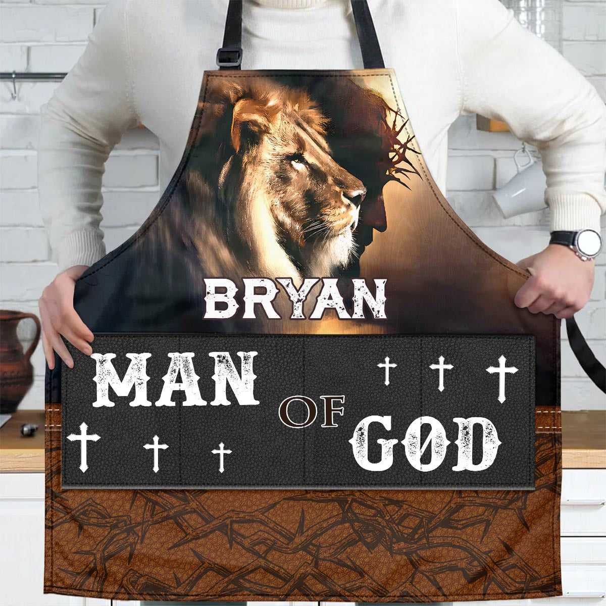 Man Of God | Personalized Apron With Pocket