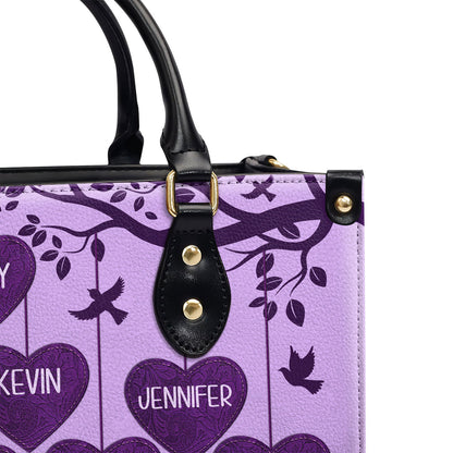 Grandma's Garden Love Grows Here | Personalized Leather Handbag