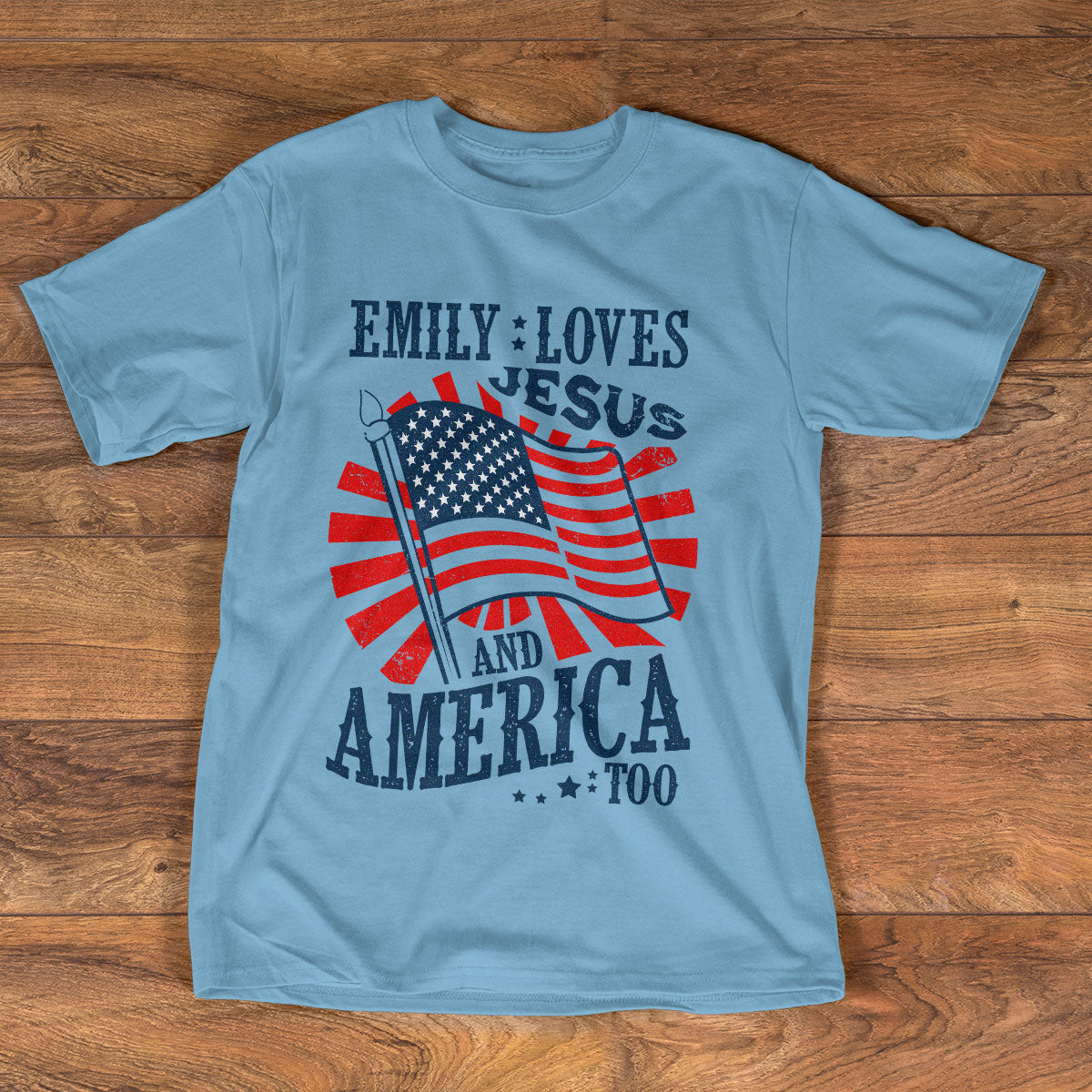 Loves Jesus And America Too | Personalized 2D Unisex T-shirt