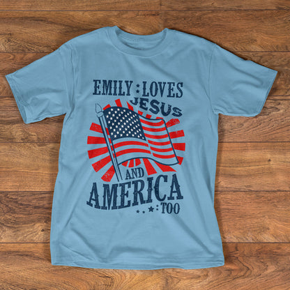 Loves Jesus And America Too | Personalized 2D Unisex T-shirt