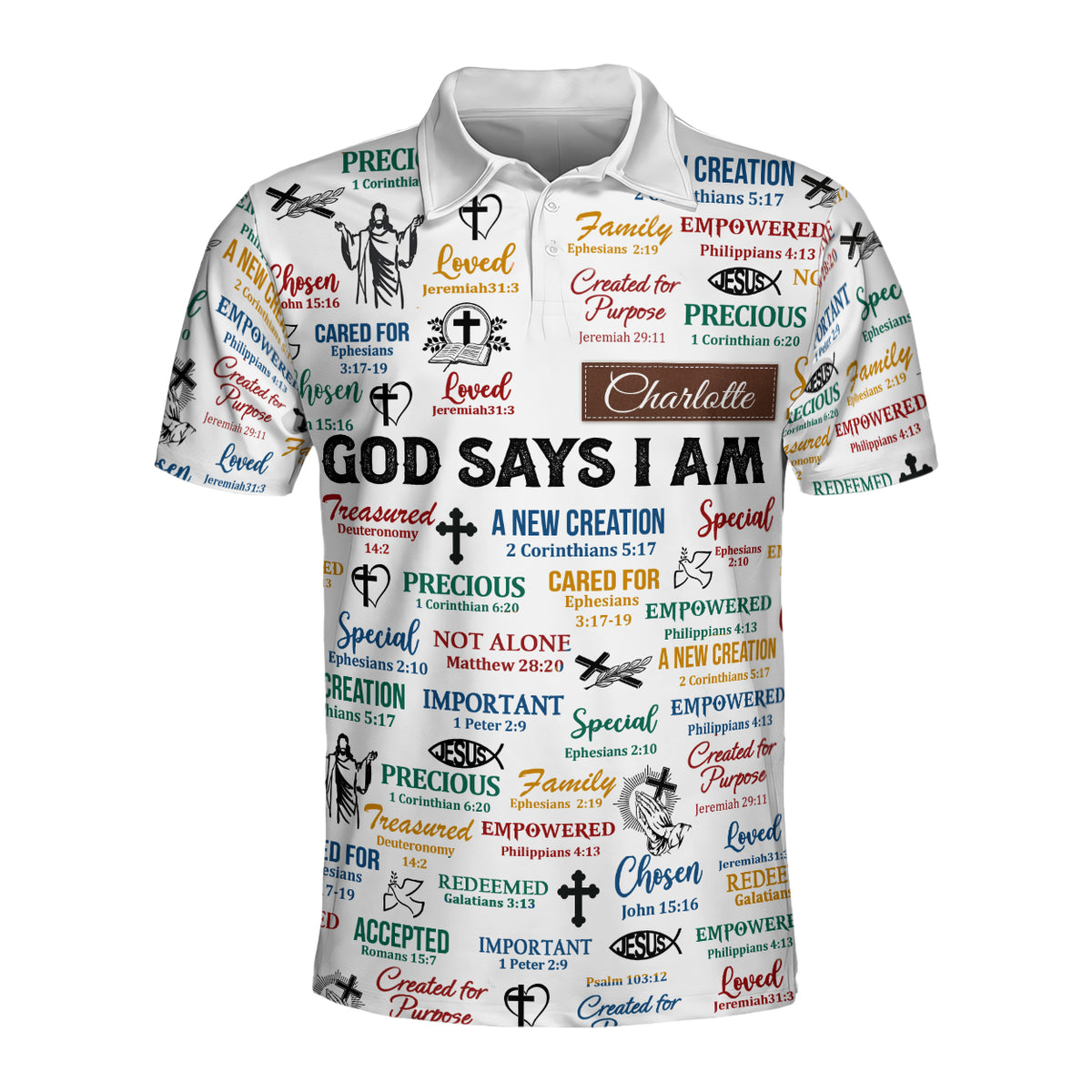 God Says I Am | Personalized Polo Shirt