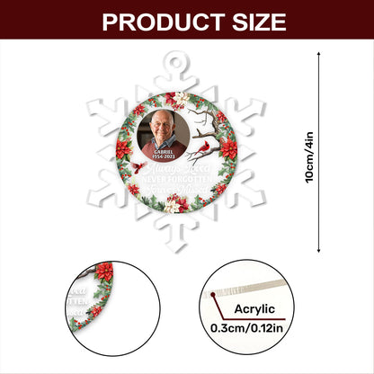 Always Loved Never Forgotten Forever Missed | Personalized 1-Side Acrylic Ornament