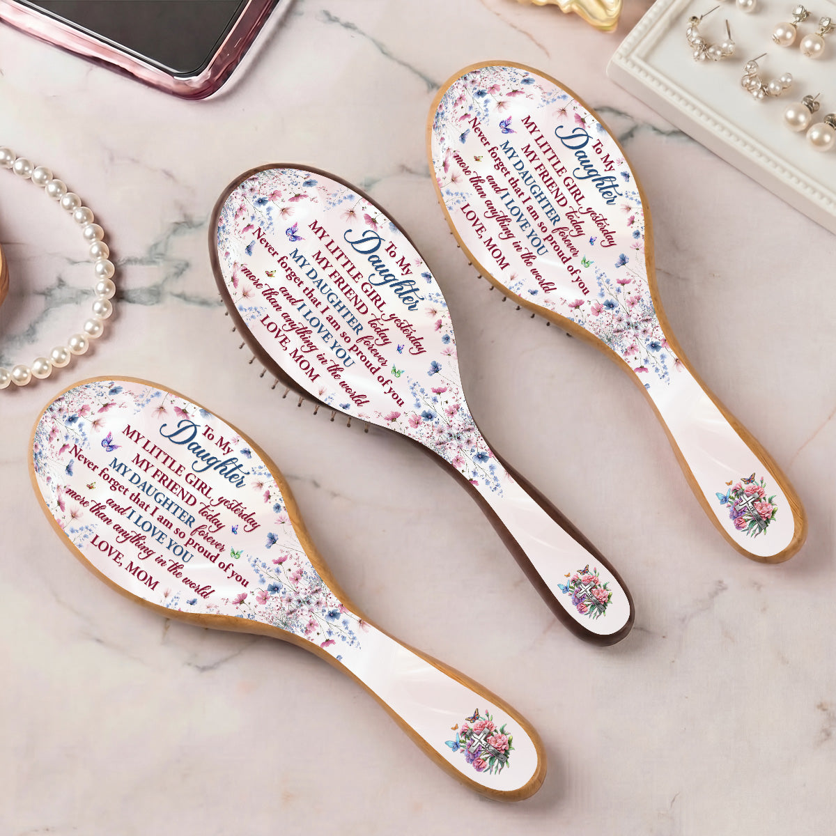 To My Daughter Remember To Pray On It Pray Over It Pray Through It  | Personalized Hair Brush