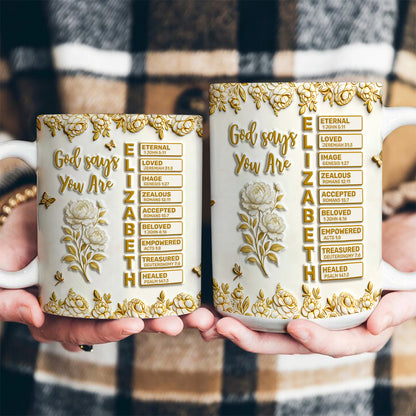 God Says I Am | Personalized Ceramic Coffee Mug
