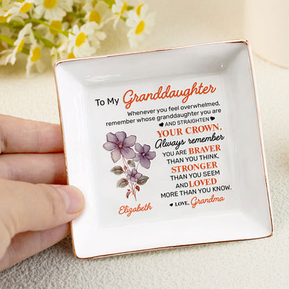 To My Granddaughter | Personalized Jewelry Dish