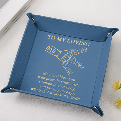 To My Loving Dad | Personalized Leather Valet Tray