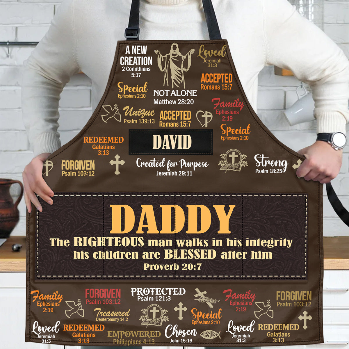 The Righteous Man  | Personalized Apron With Pocket