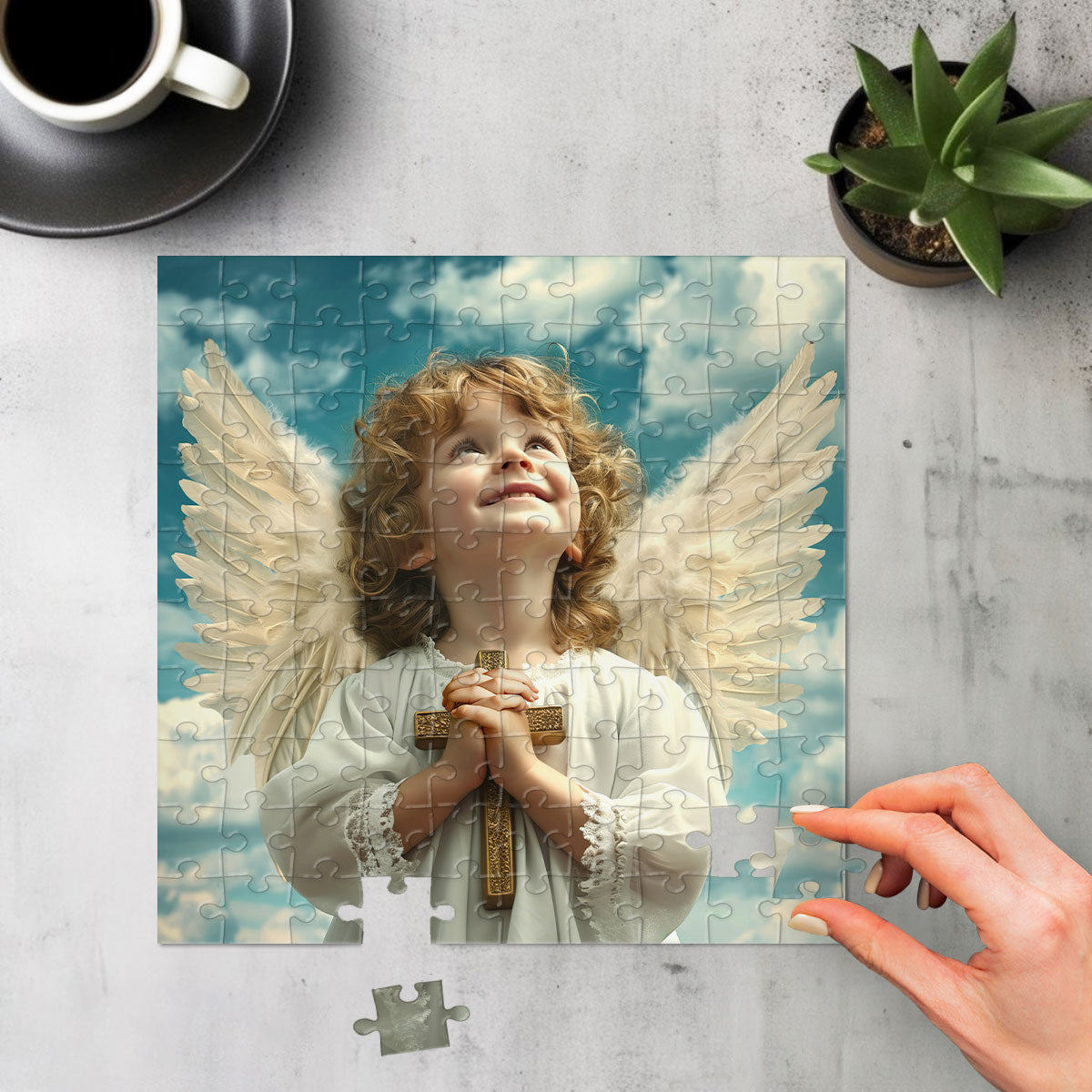 Boy Angel Puzzle | Square Jigsaw Puzzle JPM01