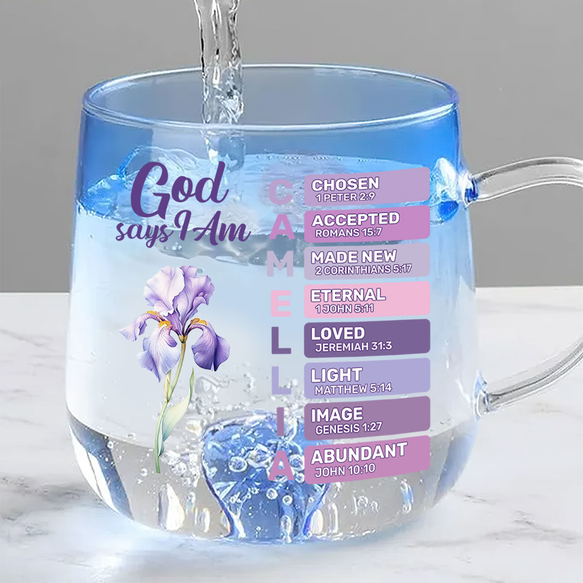 God Says I Am | Personalized Gradient Glass Mug