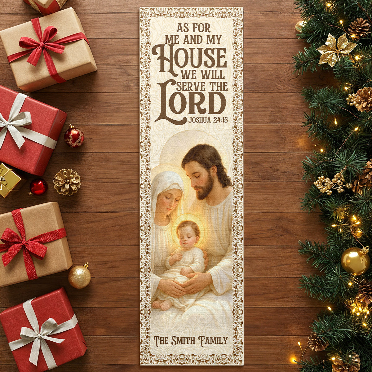 As For Me And My House We Will Serve The Lord | Personalized Table Runner