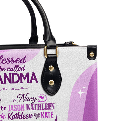 Blessed Grandma | Personalized Leather Handbag