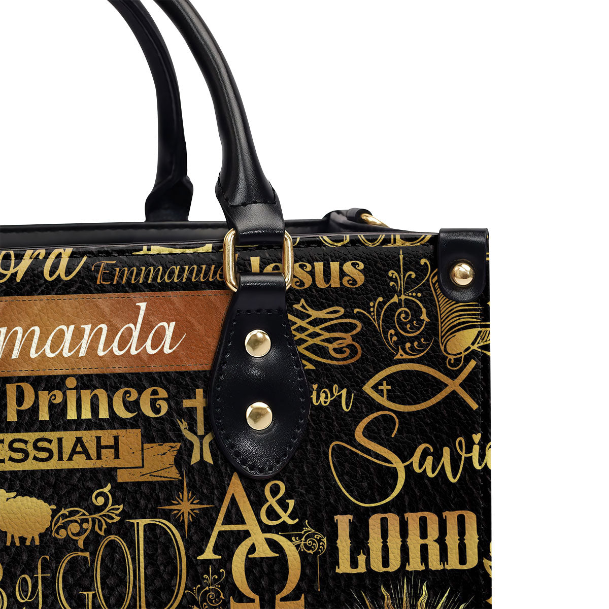 Jesuspirit | Personalized Leather Handbag With Zipper | Lamb Of God LHBM731