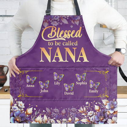 Blessed To Be Called Nana | Personalized Apron With Pocket