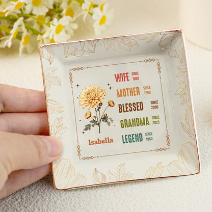 To My Loving Mom | Personalized Ceramic Ring Dish Square