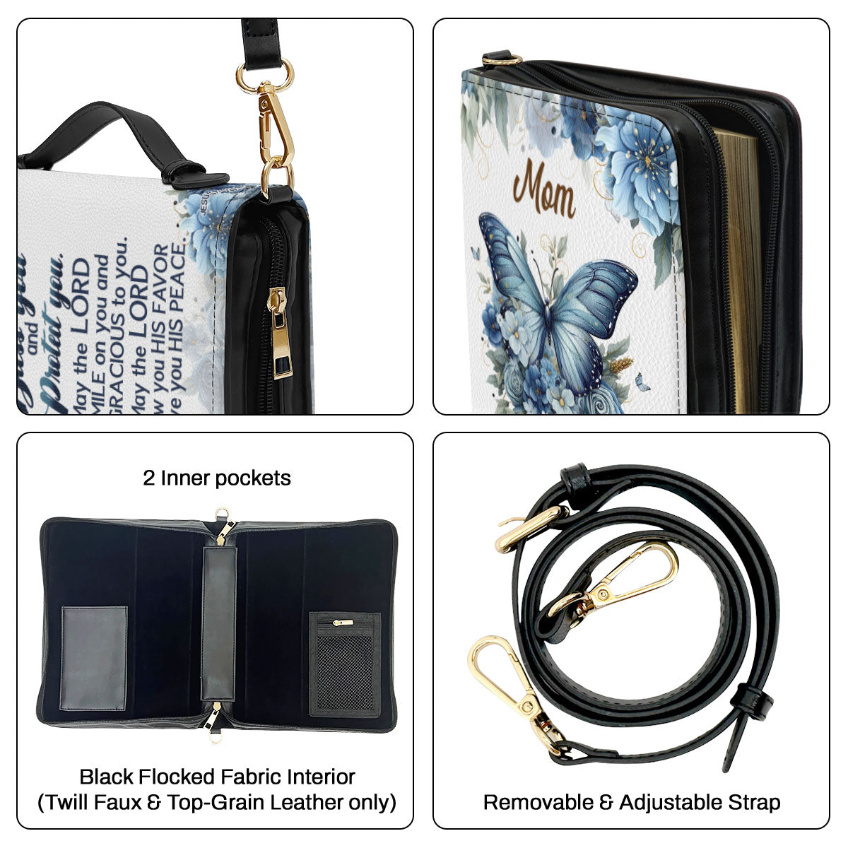 Jesuspirit | Personalized Leather Bible Cover | May The Lord Bless You And Protect You BCM784