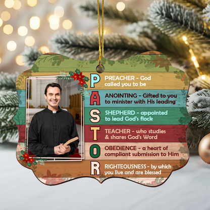 Pastor Preacher Anointing Shepherd Teacher Obedience Righteoussness | Personalized Cutout & Print 2 Sides Wood Ornament JSCWO2SPM2390T
