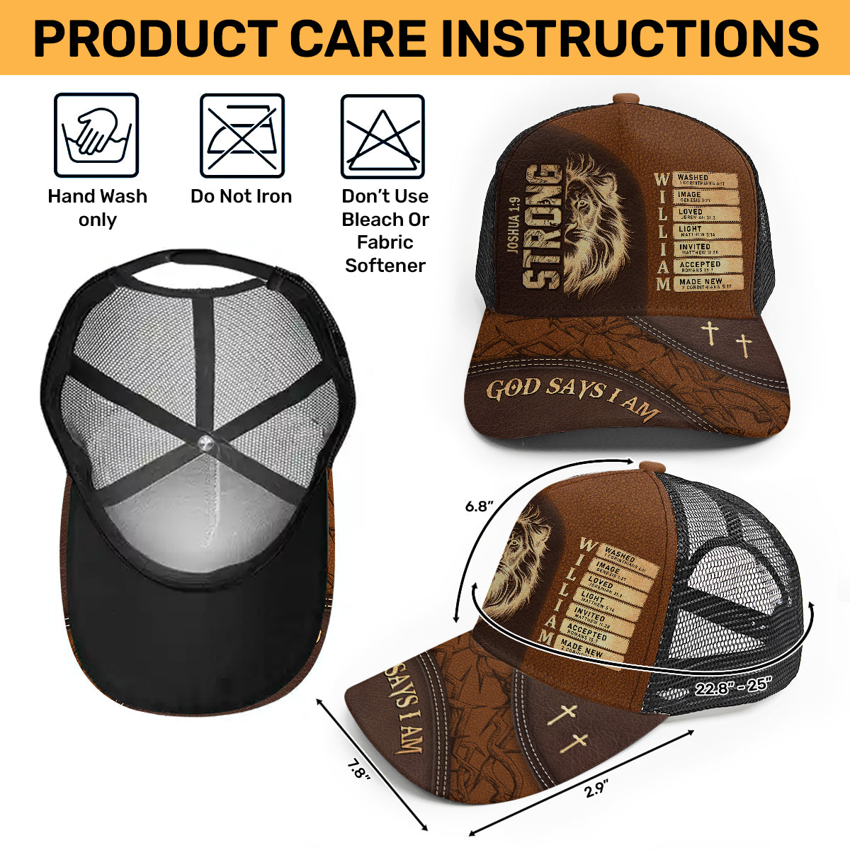 Man Of God Lion | Personalized Mesh Back Casual Cap