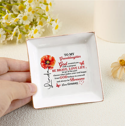 To My Daughter | Personalized Square Shaped Jewelry Dish