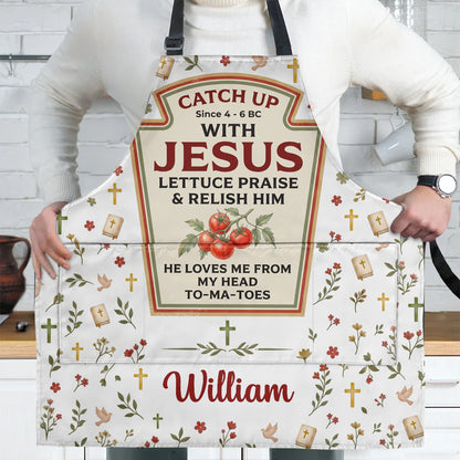 He Loves Me From My Head Tomatoes | Personalized Apron With Pocket
