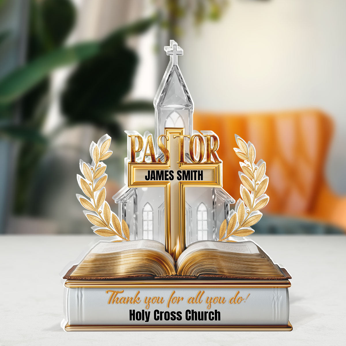 Grace Pastor | Personalized Custom Shaped Squared Acrylic Plaque