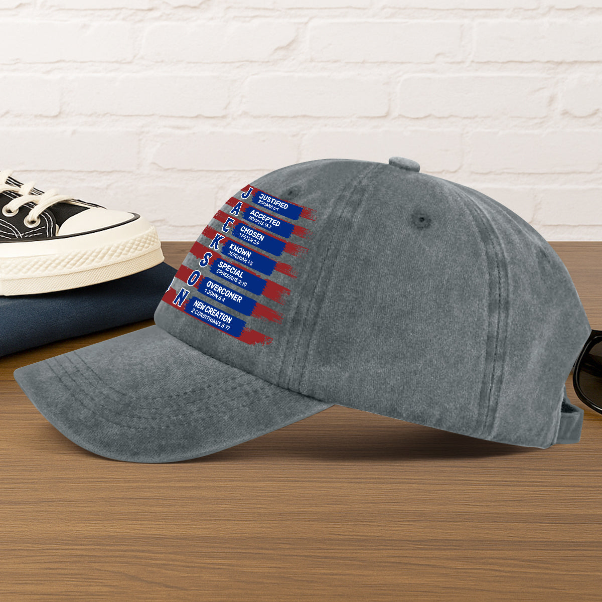 Man Of God  | Personalized Vintage Washed Denim Cap