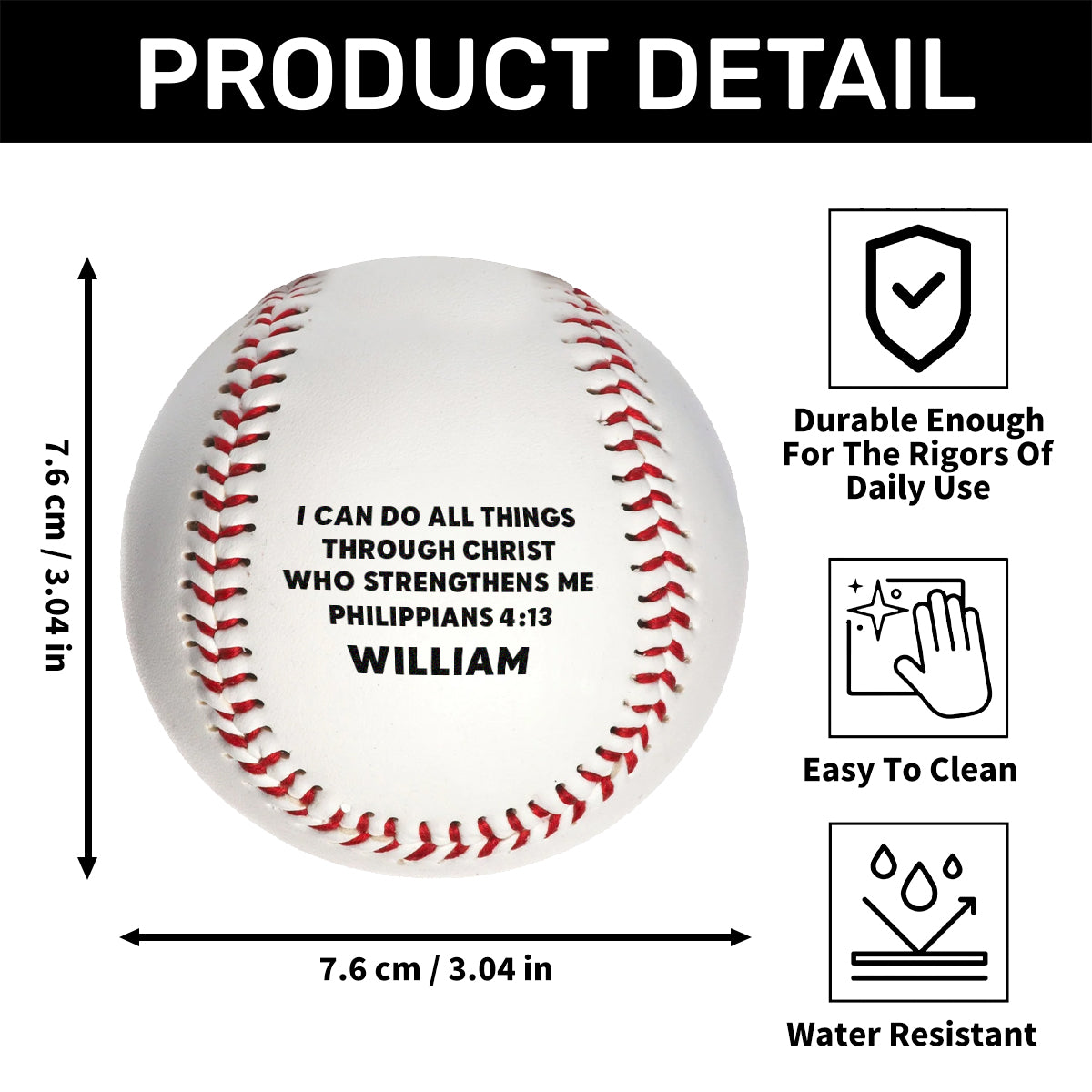 I Can Do All Things Through Christ | Personalized Baseball