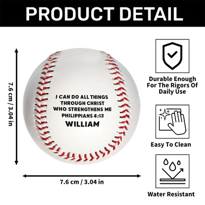 I Can Do All Things Through Christ | Personalized Baseball