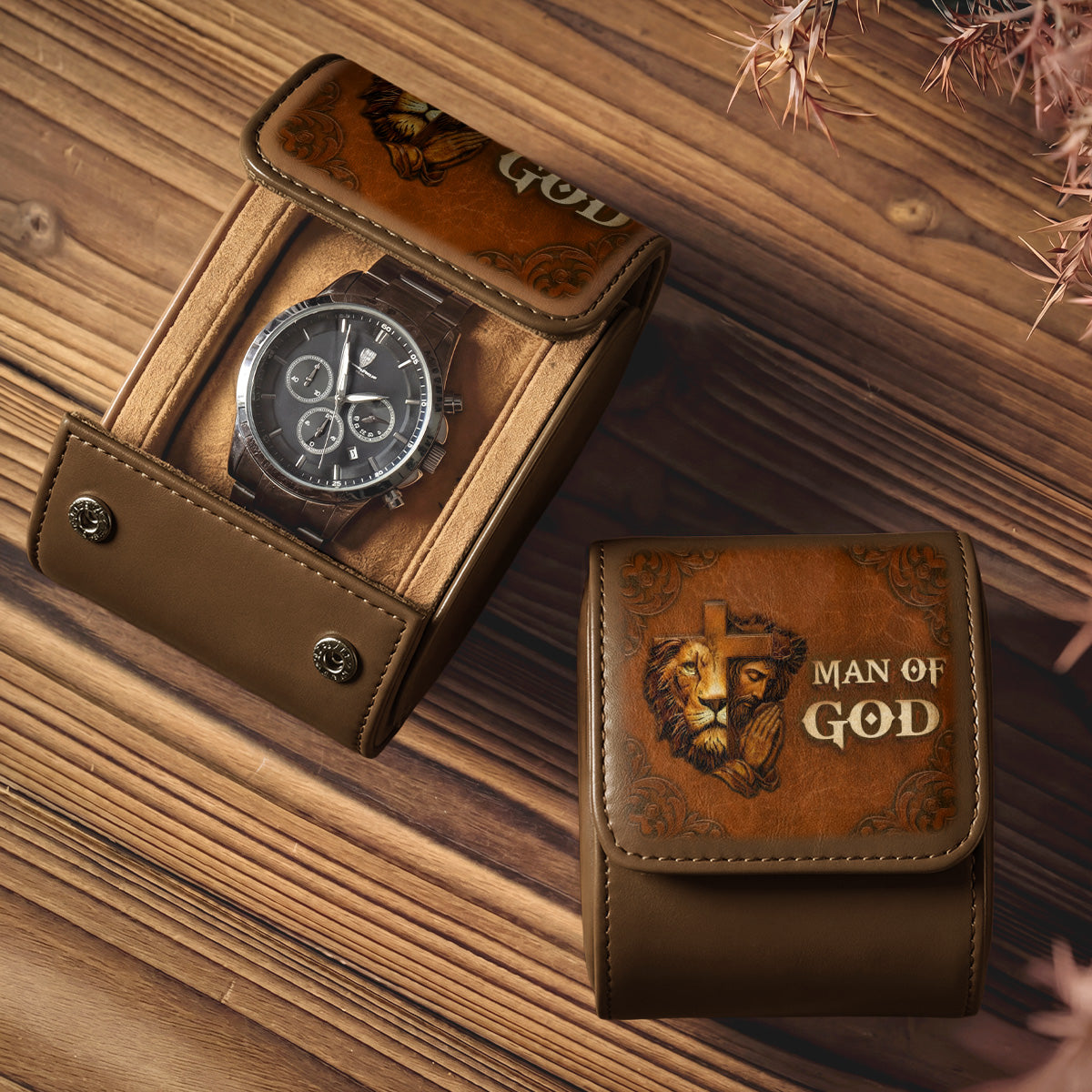 Man Of God | Personalized Leather Watch Case