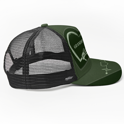 Grandpa Dad Kids Handprints | Personalized Mesh Back Casual Cap