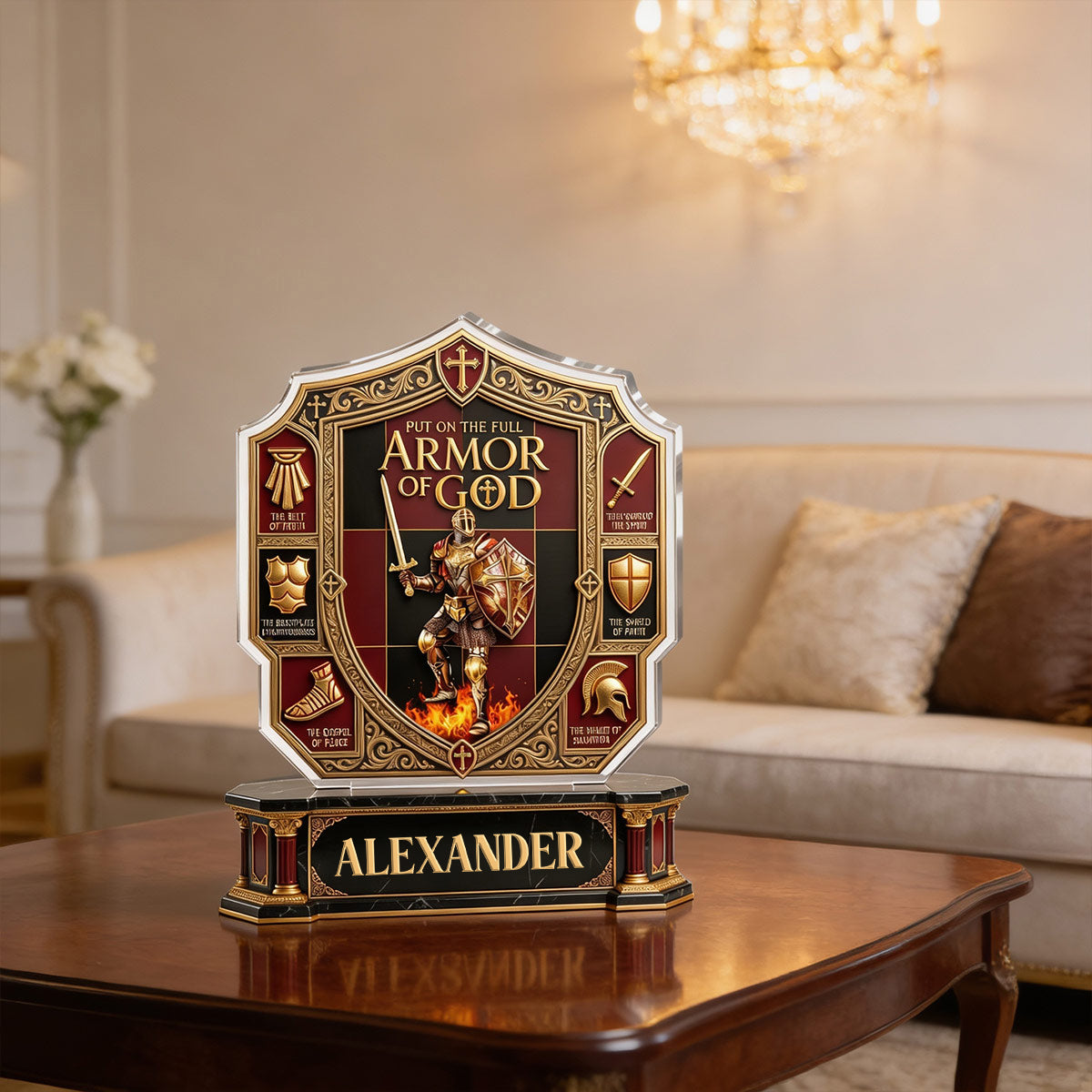 Put On The Full Armor Of God | Personalized Custom Shaped Acrylic Plaque