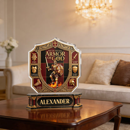 Put On The Full Armor Of God | Personalized Custom Shaped Acrylic Plaque